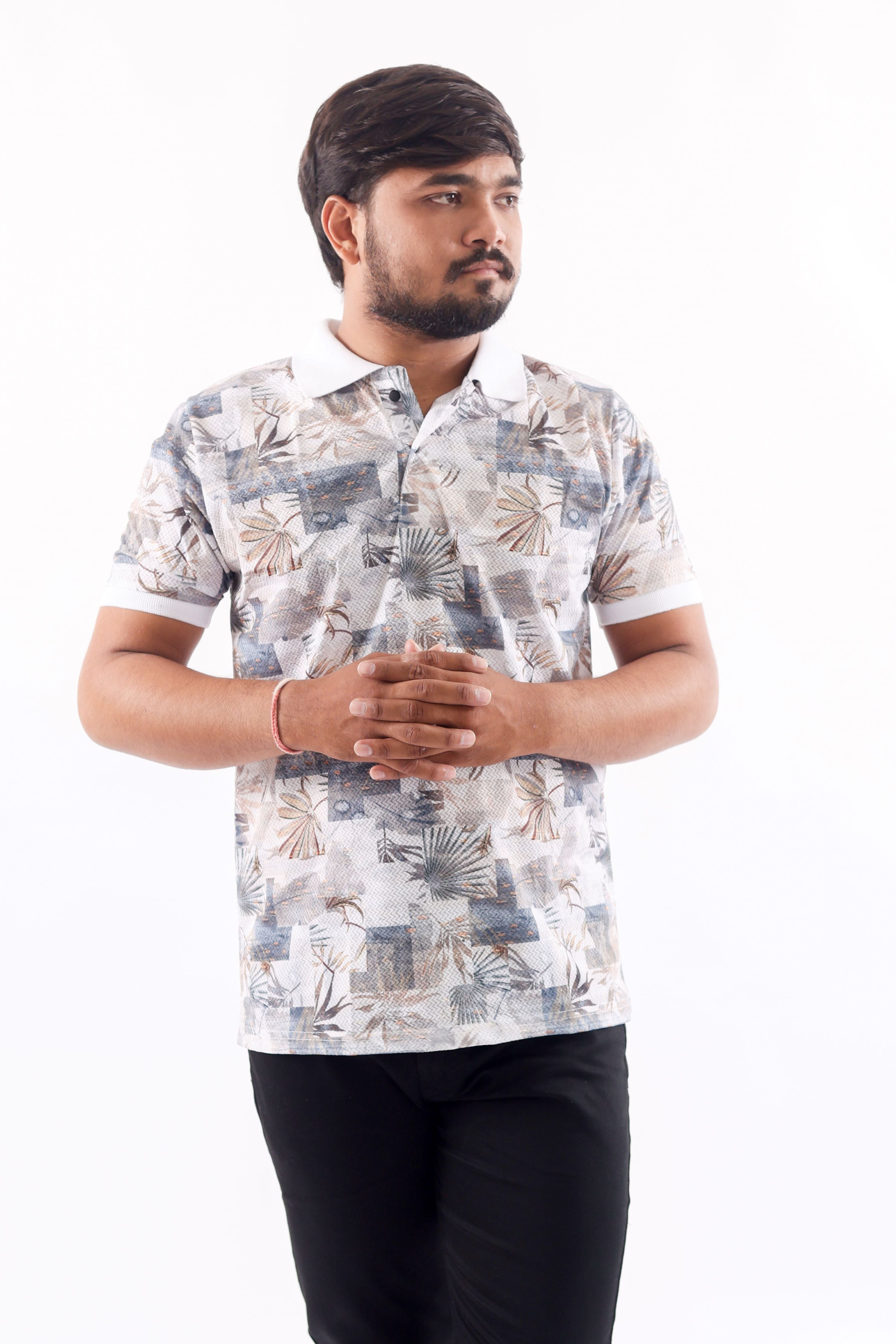 Dark Print Polo T-shirt