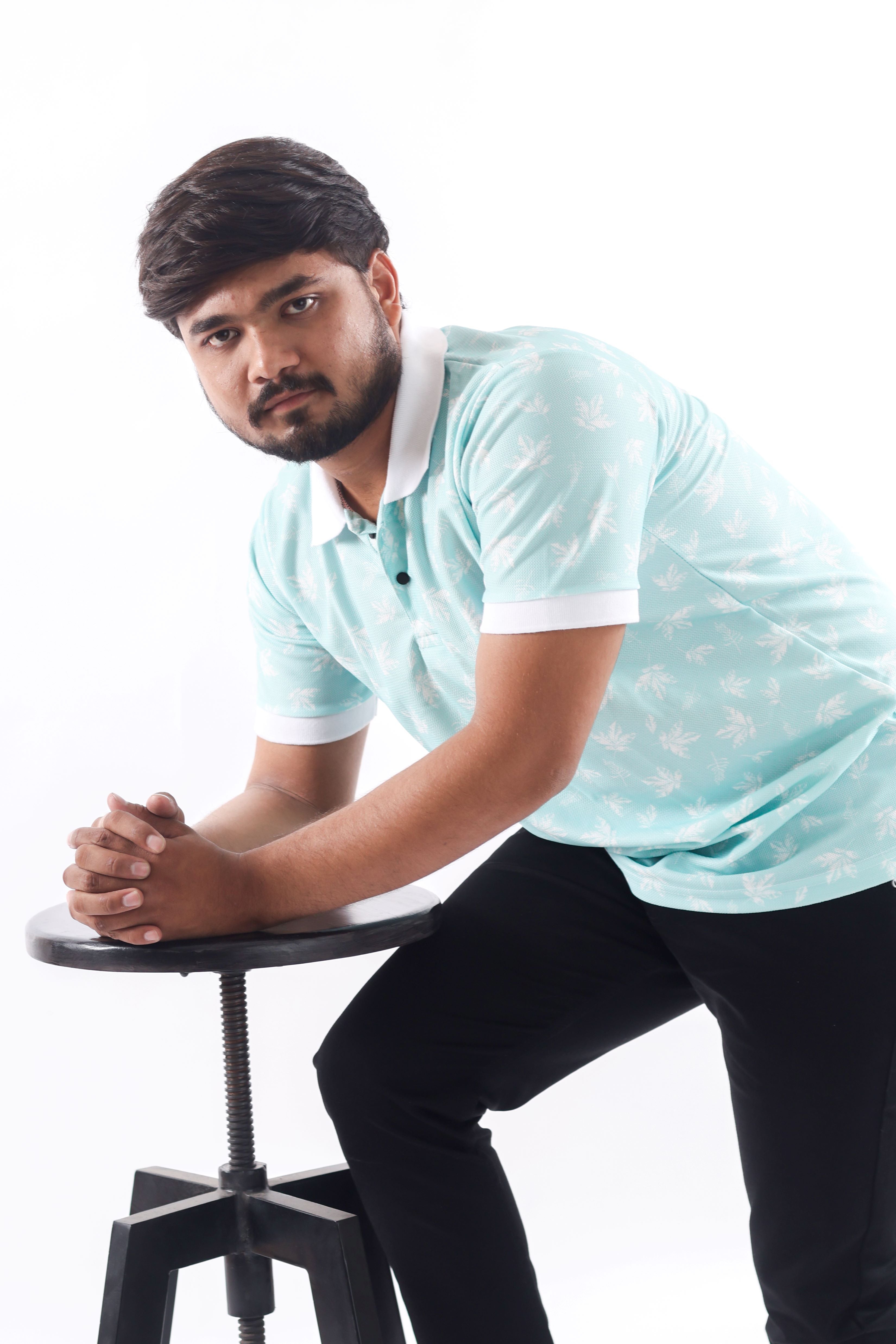 Light Blue Flower Print