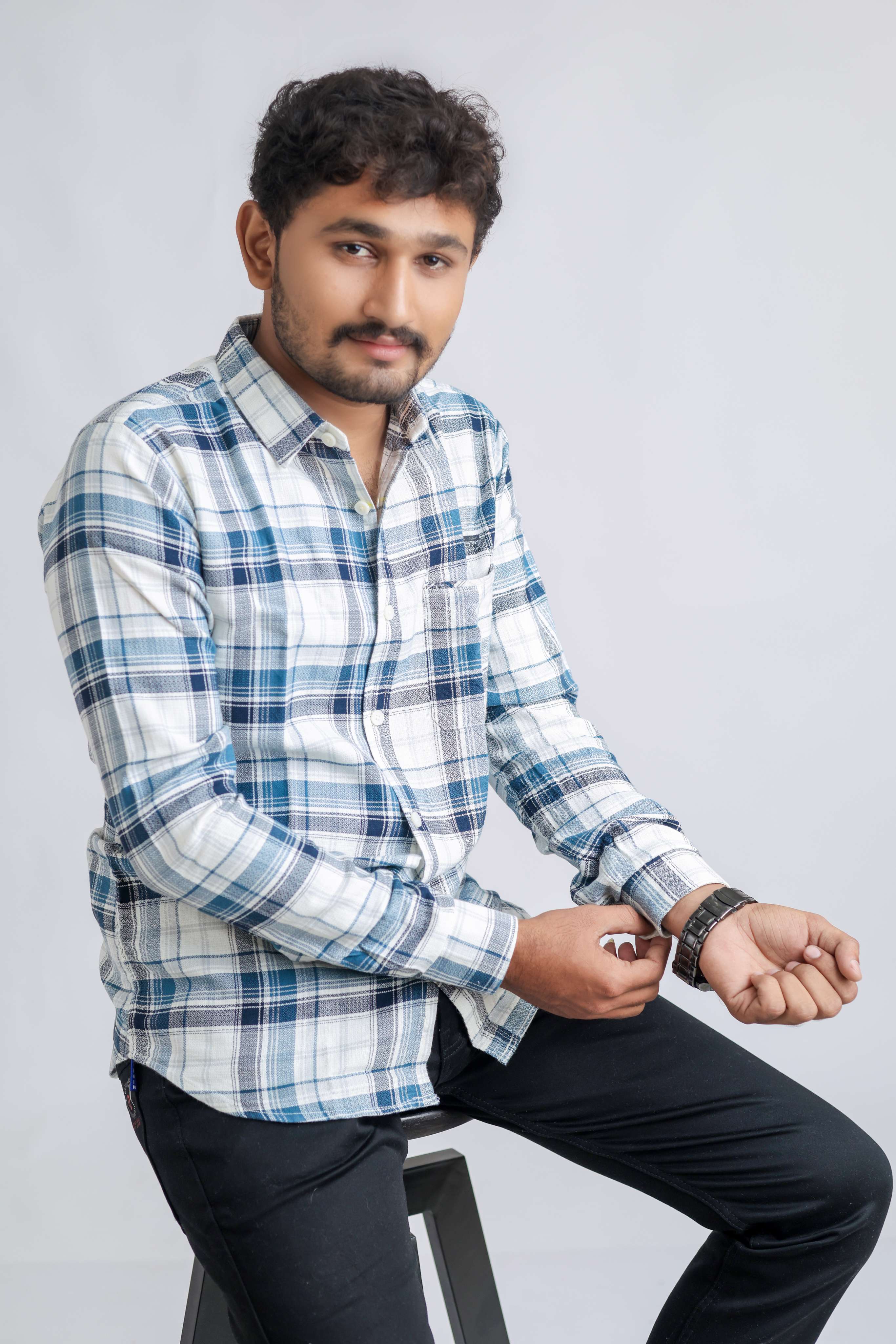 Blue checks shirt