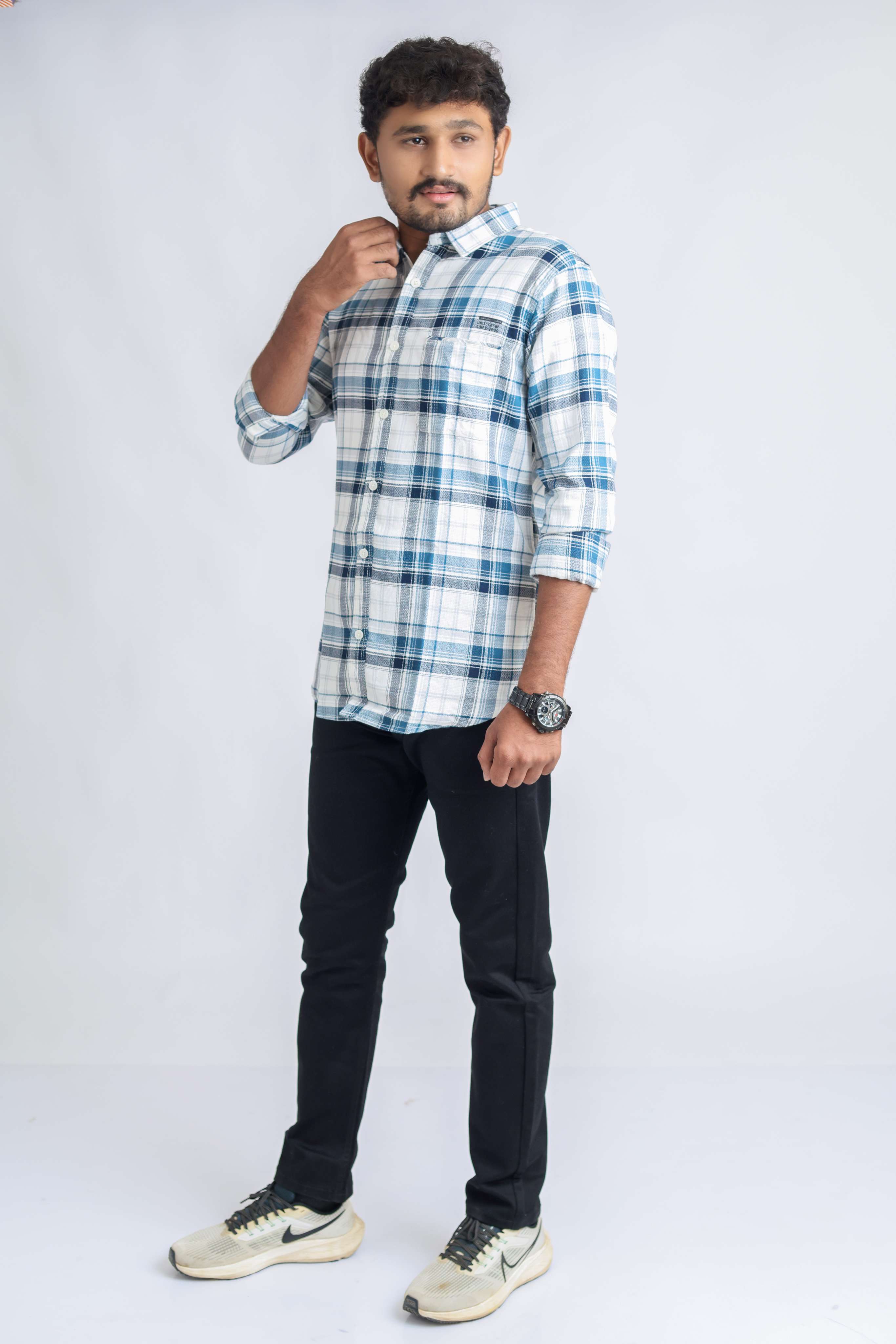 Blue checks shirt