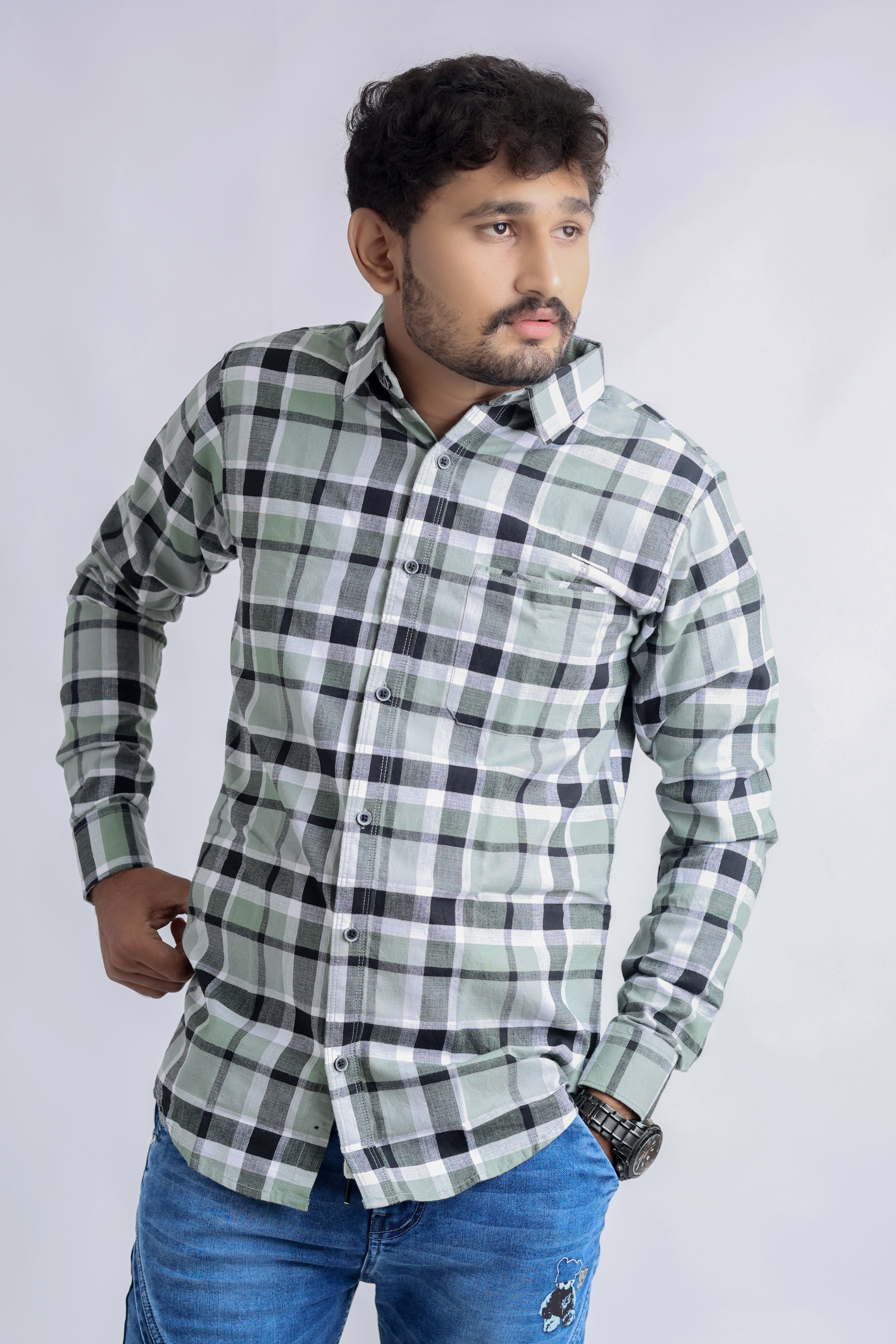 green checks shirt