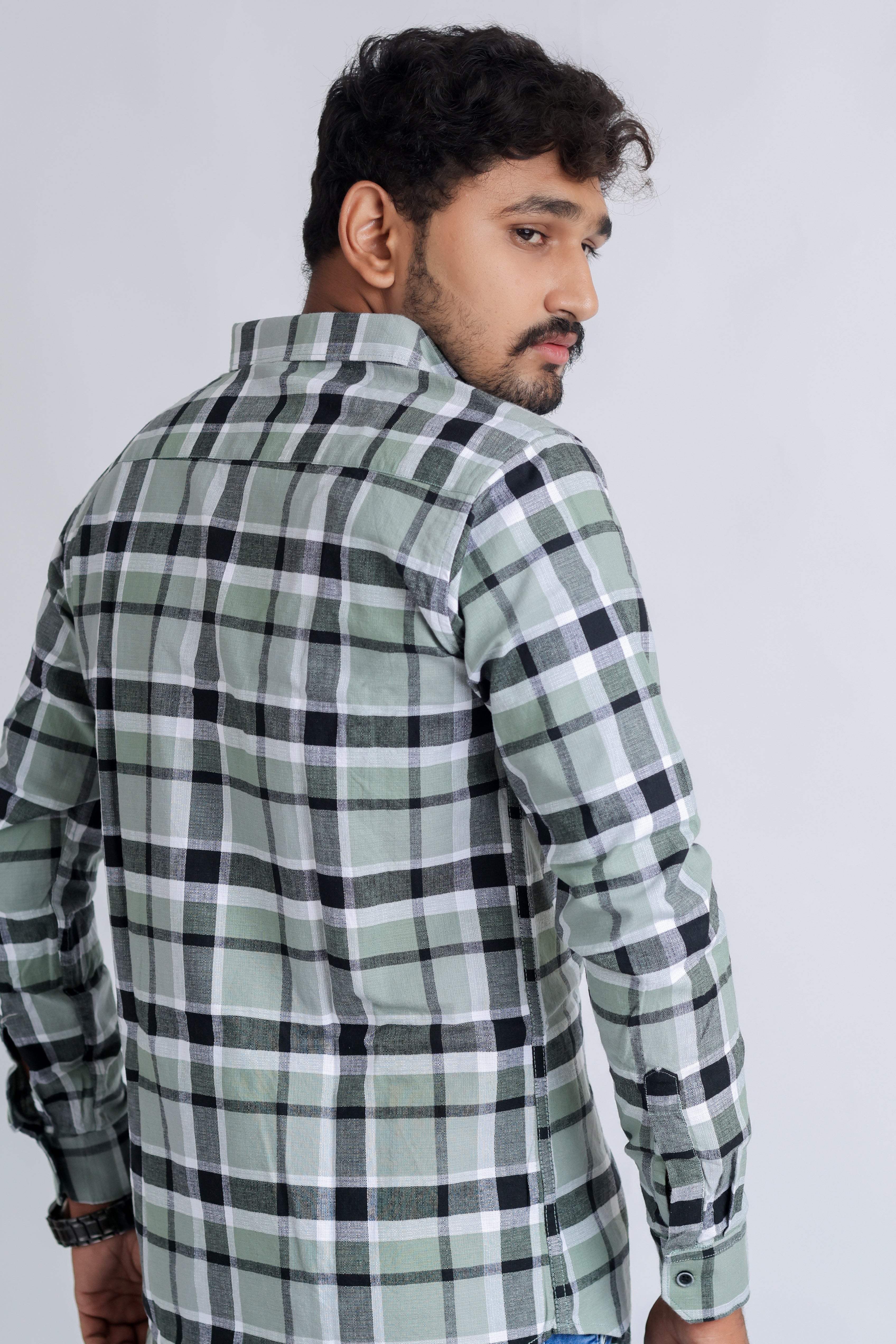 green checks shirt