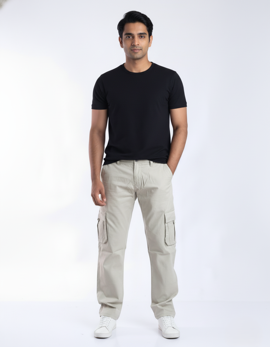 Relaxed fit stretch cargo
