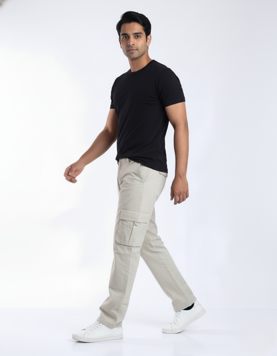 Relaxed fit stretch cargo