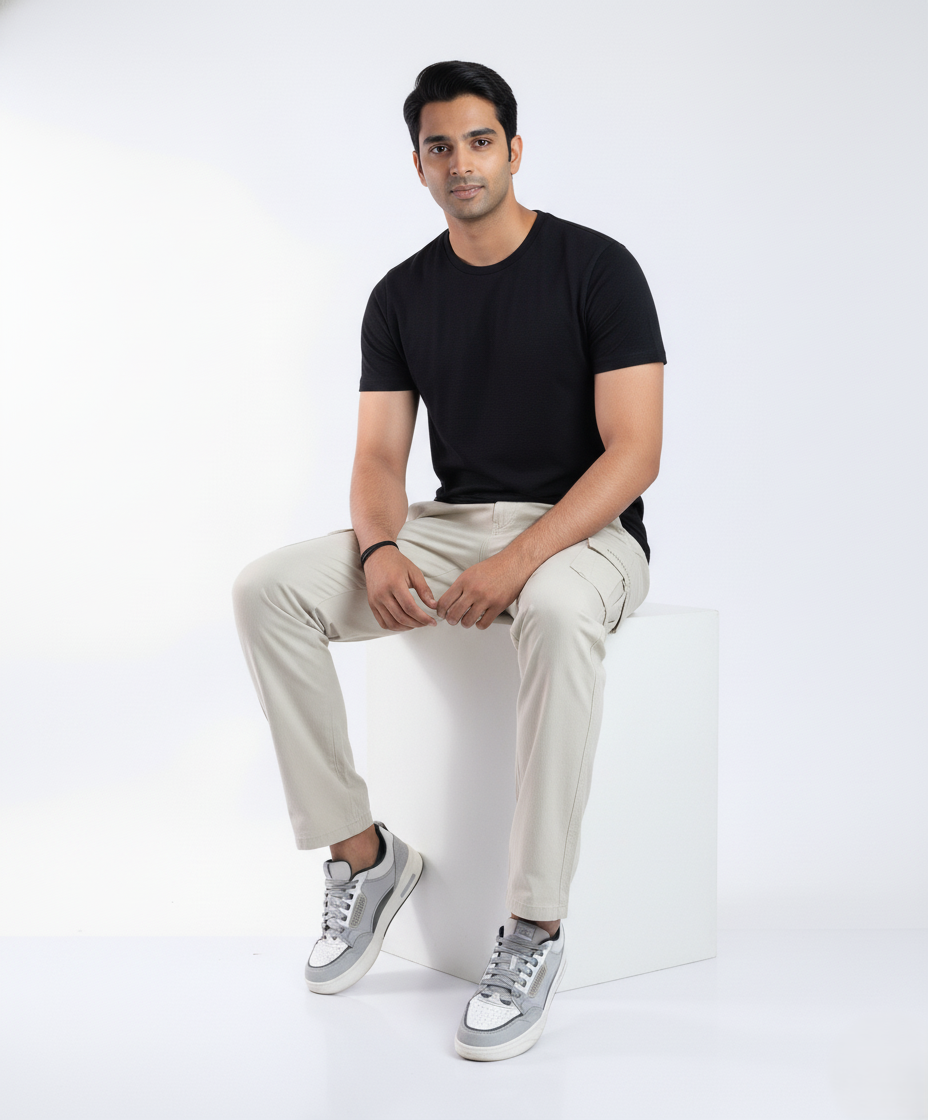 Relaxed fit stretch cargo