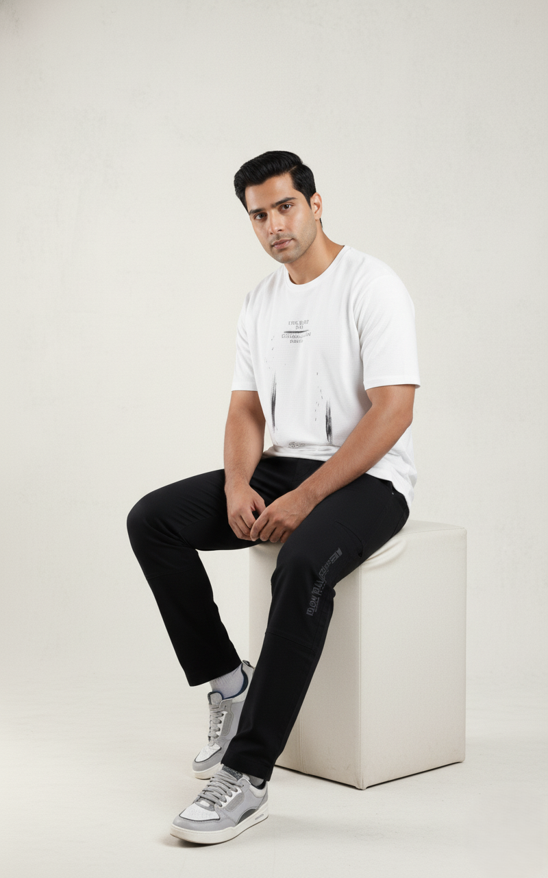 slim fit cotton stripes cargo