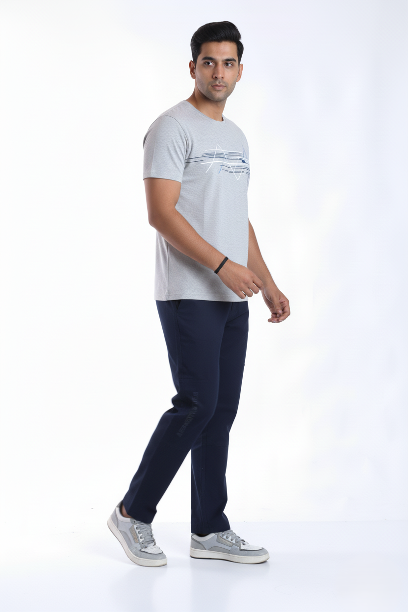 slim fit cotton stripes cargo