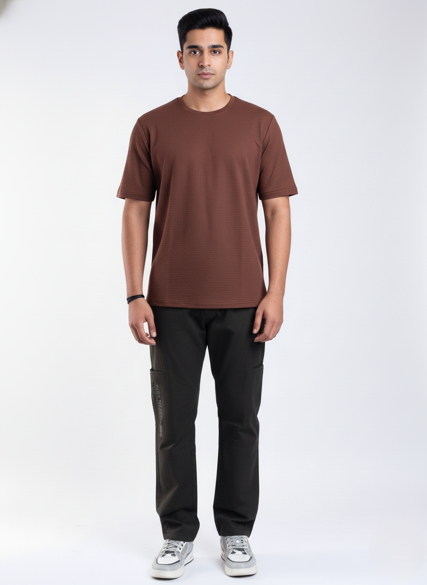 slim fit cotton stripes cargo