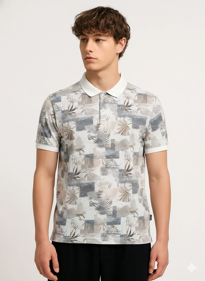 Dark Print Polo T-shirt