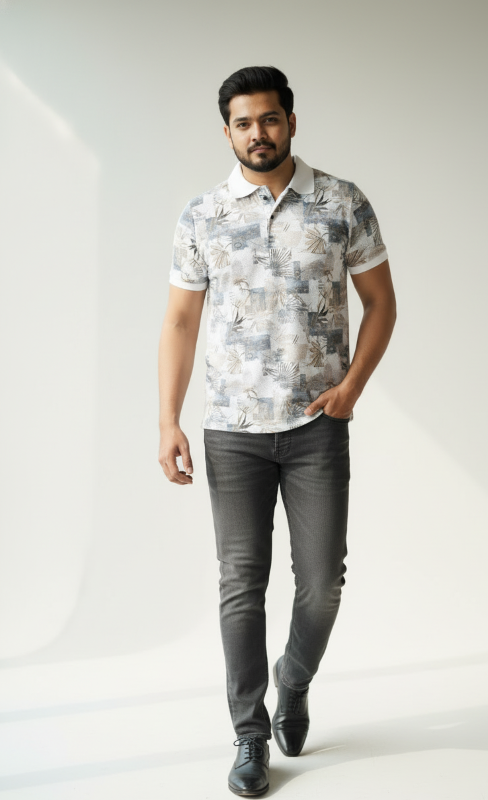 Dark Print Polo T-shirt