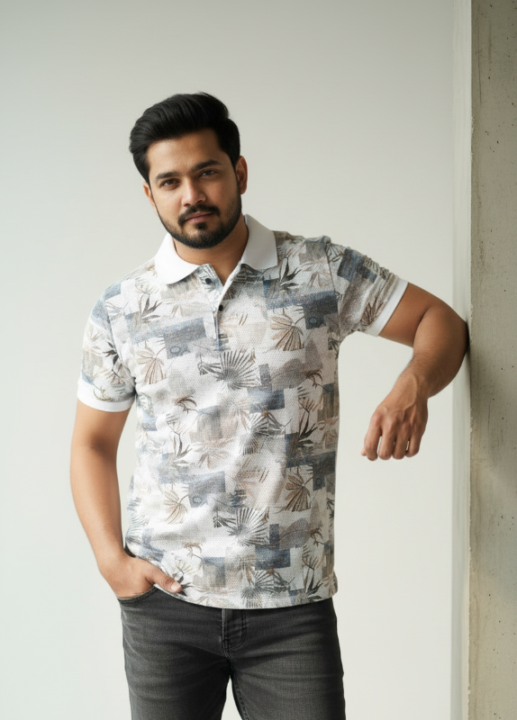 Dark Print Polo T-shirt