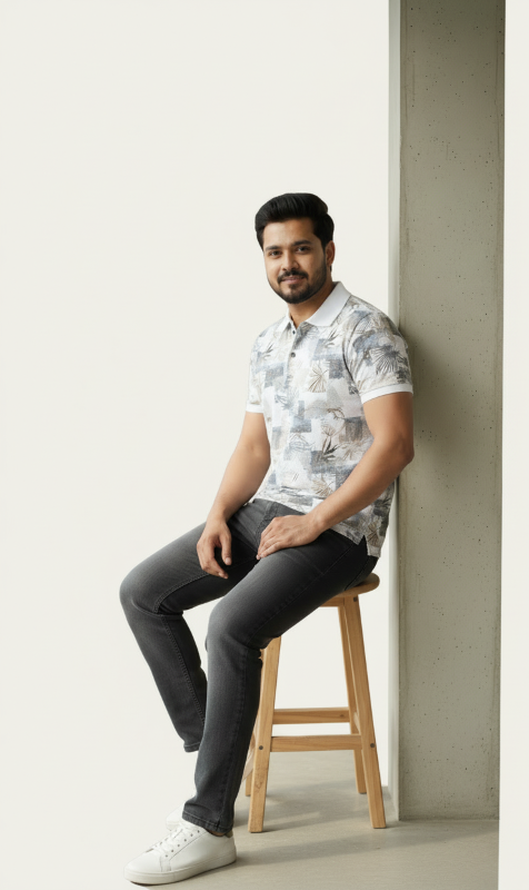 Dark Print Polo T-shirt