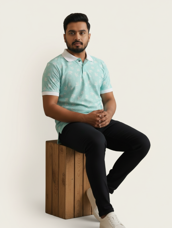 Light Blue Flower Print