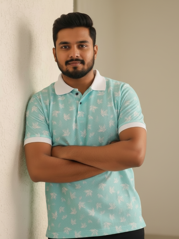 Light Blue Flower Print