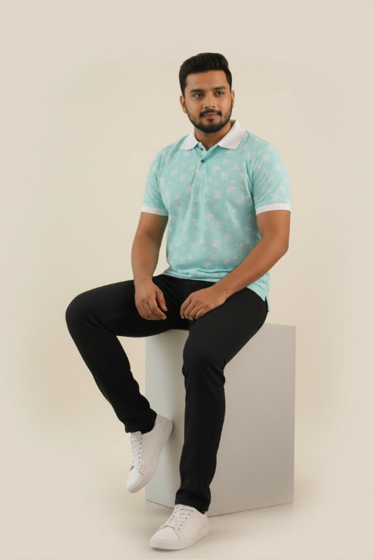 Light Blue Flower Print