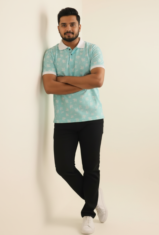 Light Blue Flower Print