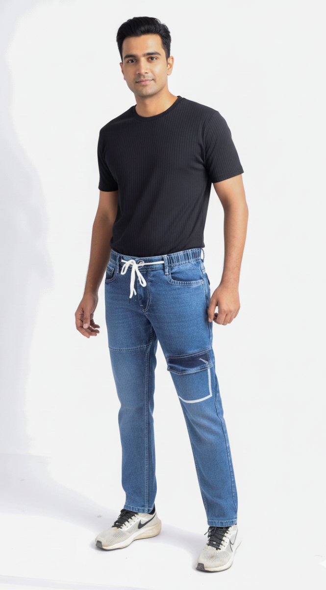 Denim cargo jeans