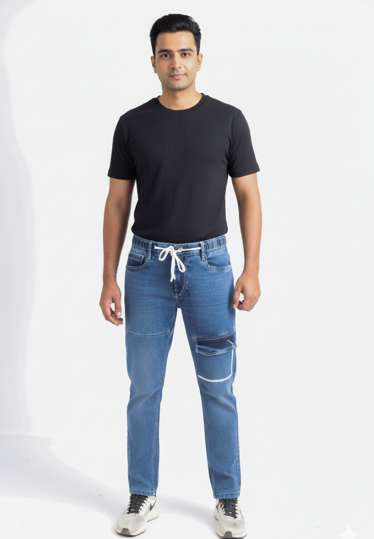 Denim cargo jeans