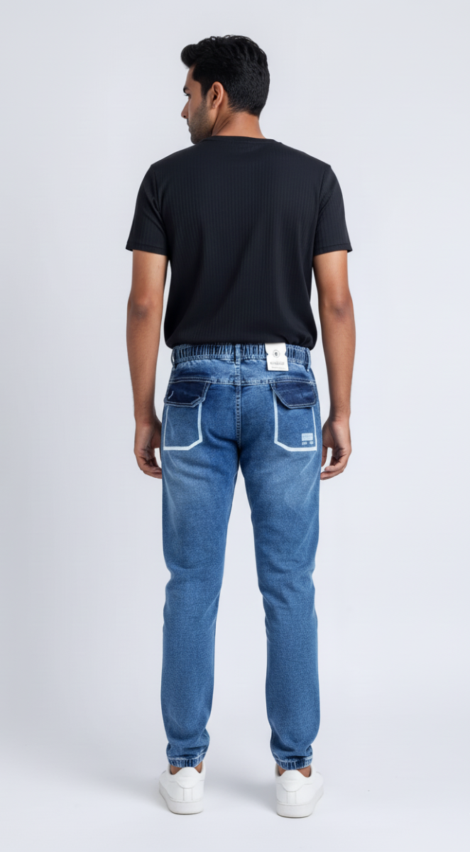 Denim cargo jeans