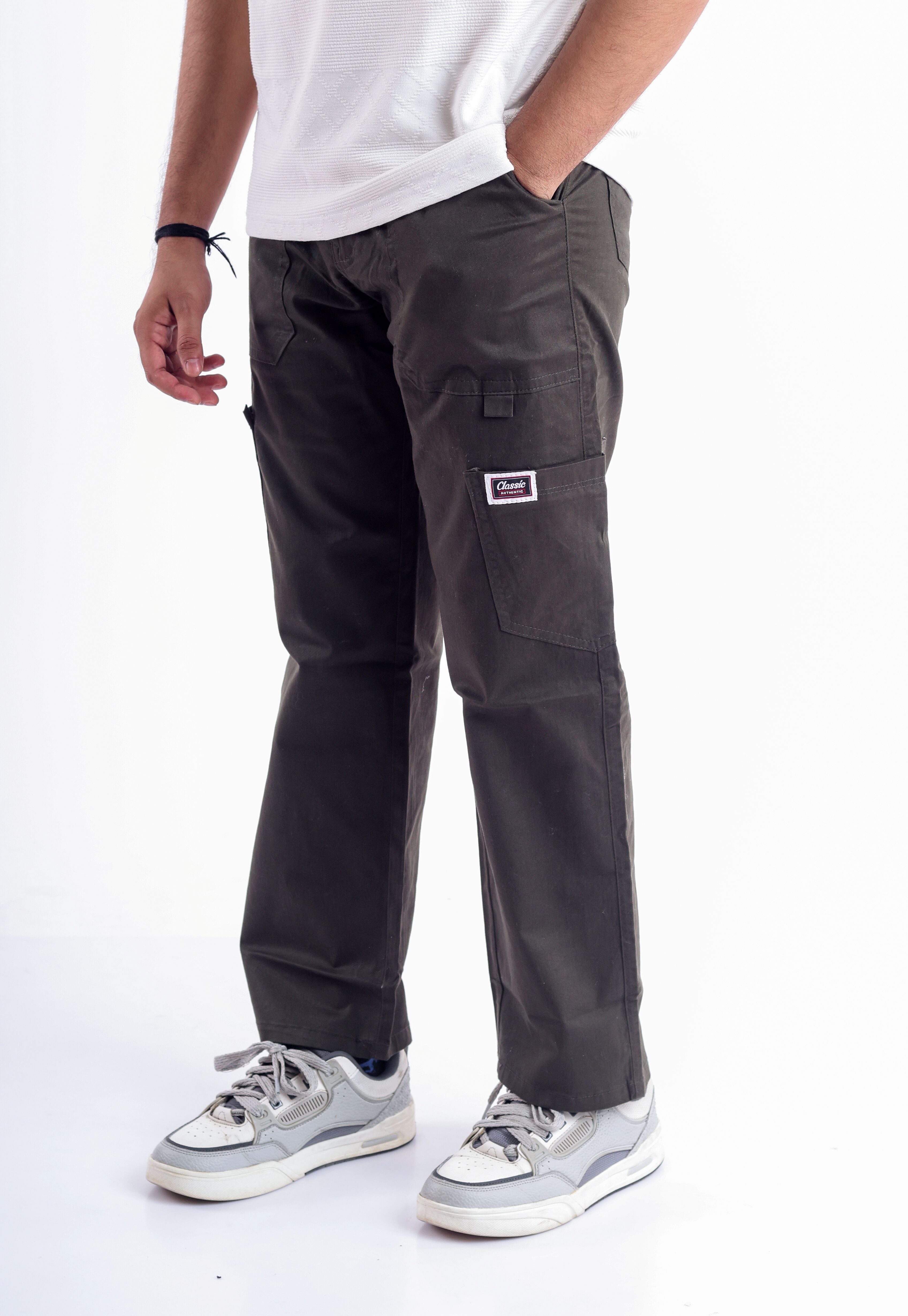 Twill baggy pants